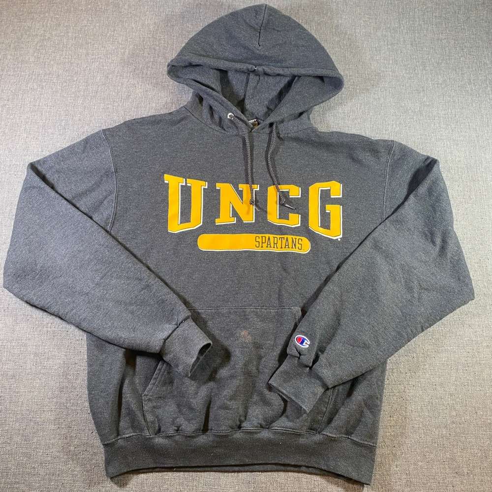UNCG Spartans Champion Hoodie Sweatshirt Mens‎ M Gray Pullover Collegiate